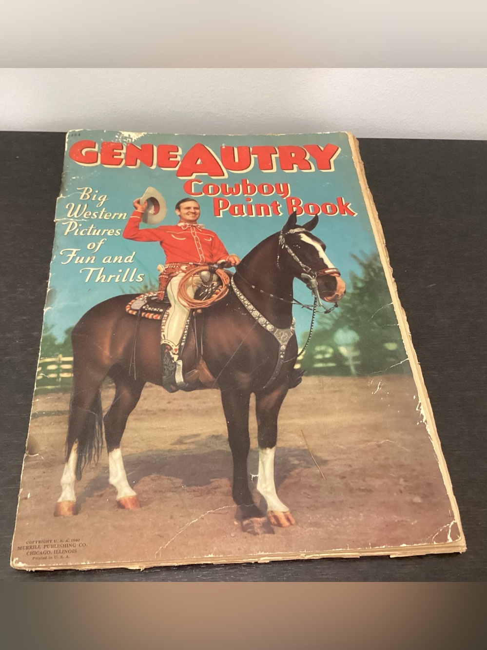 Vtg. 1940 Gene Autry Cowboy Paint/Color Book published by Merrill Pub. Co.